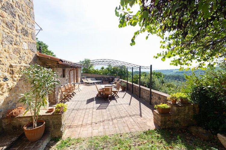 Toskana Ferienwohnung Minore im Agriturismo Casciano mit Pool und Val d'Orcia Panorama