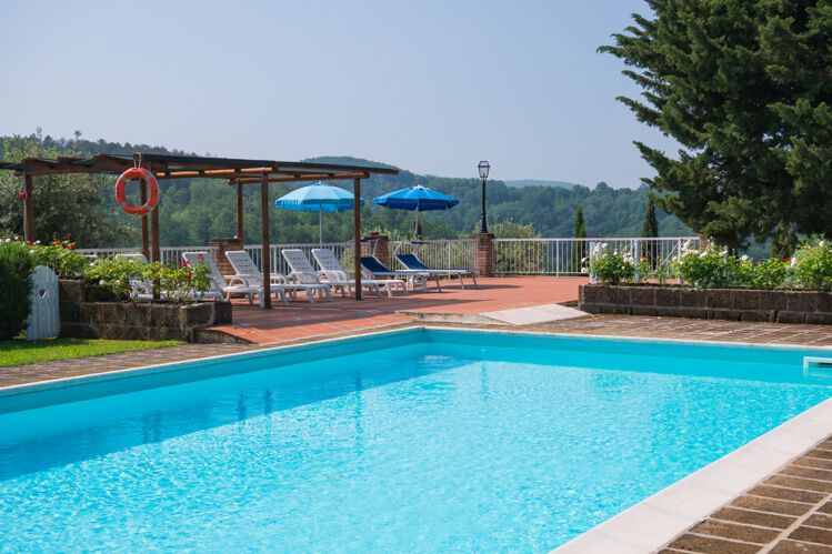 Ferienwohnung Glicine Toskana Agriturismo Pian Della Casa Pool mit Ausblick