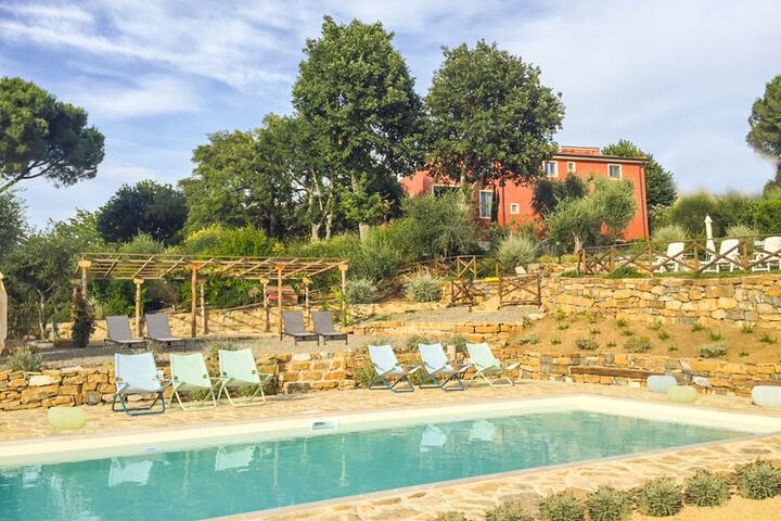 Bed and Breakfast Hotel, Pool mit Toskana Ausblick am Maremma Meer