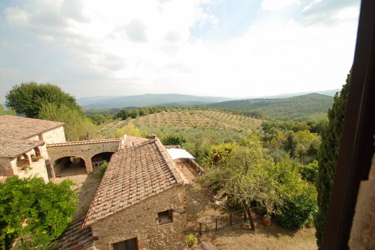 Toskana Ferienhaus Villa Casciano mit Pool und Panorama am Val d'Orcia