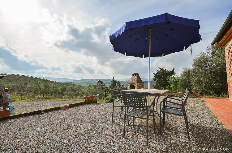 Toskana Agriturismo Il Massimo San Gimignano Ferienwohnung Primula Aussensitzplatz