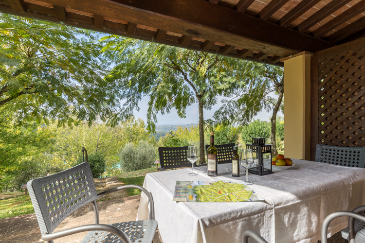 Toskana Ferienwohnung Boccaccio im Chianti Weingut Residence San Lorenzo mit Pool