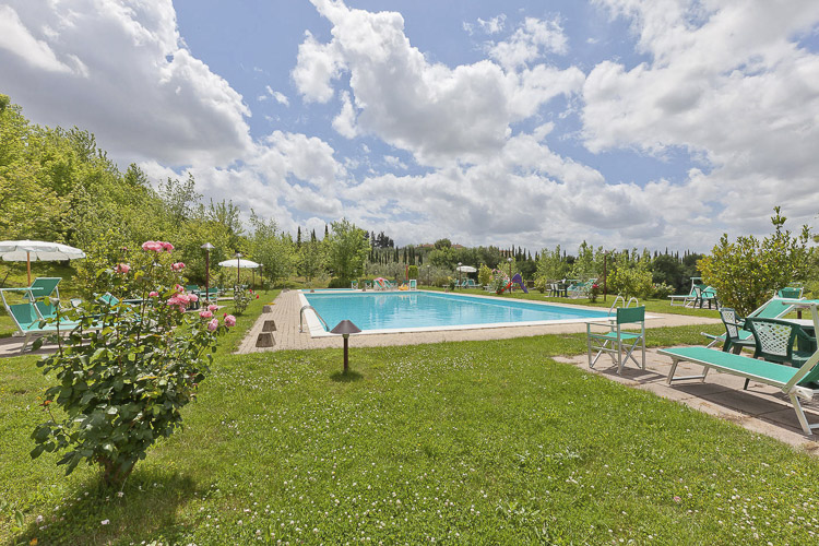 Toskana Ferienwohnung Boccaccio im Chianti Weingut Residence San Lorenzo mit Pool