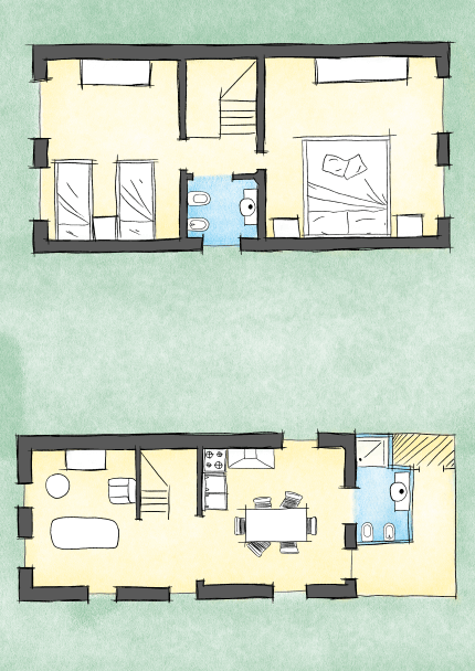 Ferienwohnung Limoni im Agriturismo Castagneto mit Meerblick