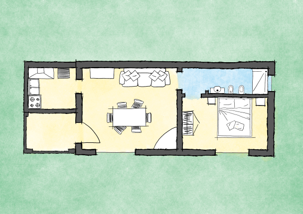 Ferienwohnung Melograno Agriturismo Castagneto mit Meerblick