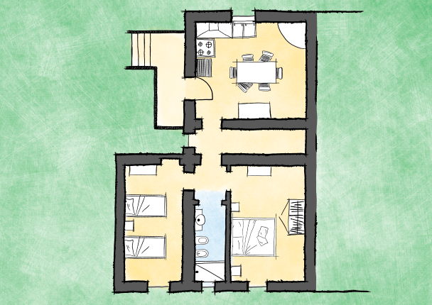 Ferienwohnung Rosa Agriturismo Castagneto mit Meerblick